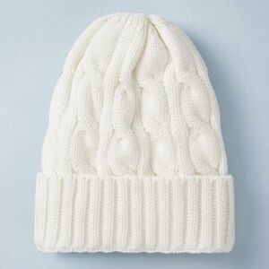 Cable Knit Beanie Cuffed Lined Snow Hat